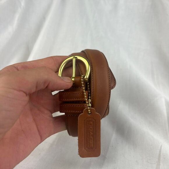NWT Coach British Tan Leather Belt With Gold Hardware Size L